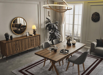 Brown dining room set designer dining room ensemble dining table chairs mirror