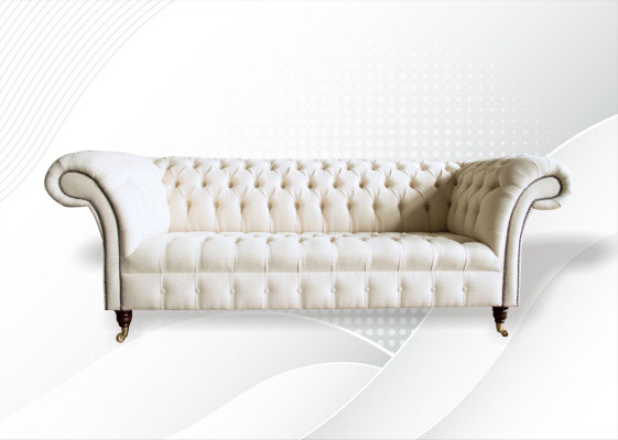 Chesterfield Cream Textile Living Room New Creative Modern Design Furniture Luxury Sofa