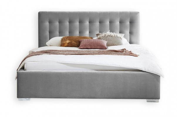 Wooden furniture double gray bedroom design elegant fabric classic furniture