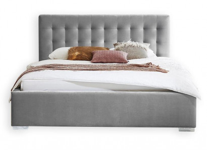 Wooden furniture double gray bedroom design elegant fabric classic furniture