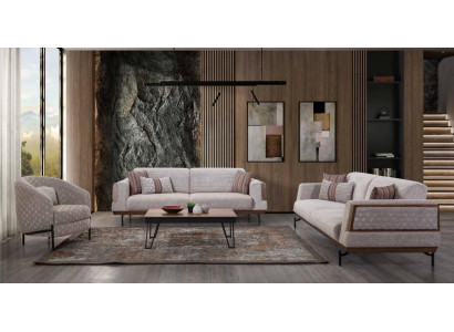 Taupe Sofa Set 3+3+1 Seater Living Room Set Coffee Table Modern Sofas