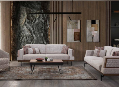 Taupe Sofa Set 3+3+1 Seater Living Room Set Coffee Table Modern Sofas