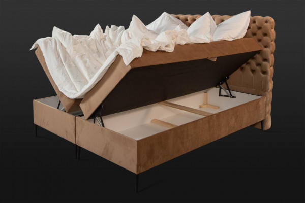 Brown Chesterfield Double Bed Luxury Box Spring Bed Bedroom Beds