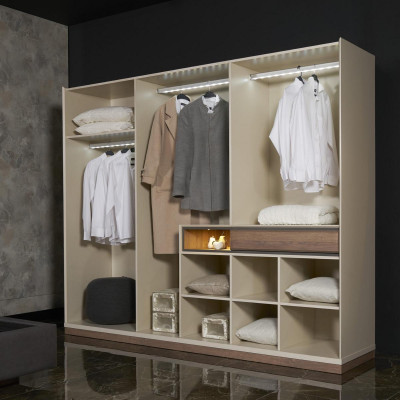Modern wardrobe luxury cabinet wood bedroom furniture design white new
