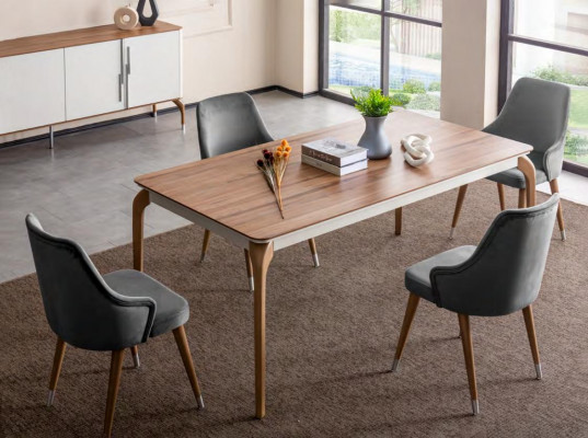 Complete Set Dining Table 4x Chairs Dining Room Set Dining Group Wood Table Tables 5-piece Set