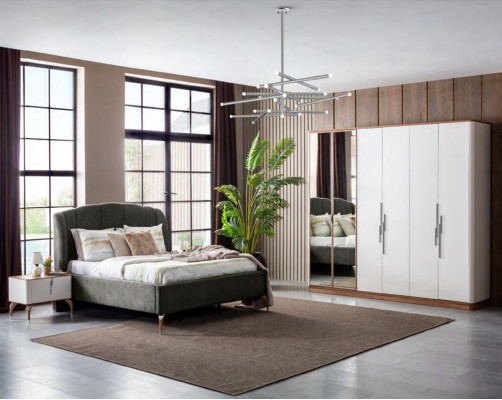 Bed Gray Double Beds Modern Bed Frame Luxury Design Bed Frame Wood New