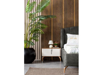 Bedroom luxurious bedside table side table design modern new white wood