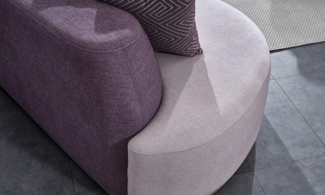 Sofa set large living area pink fabric sofas modern set 7-piece
