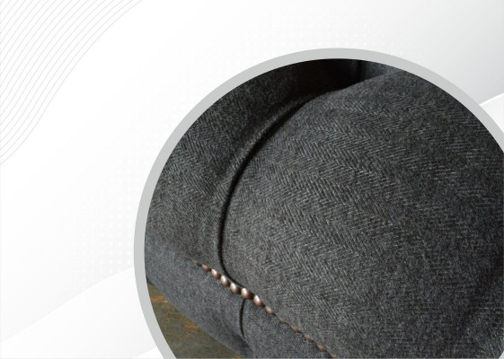 Chesterfield 3-seater Dark Gray Textile Modern Design Sofa Furniture Designer