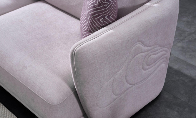 Living area sofa set large pink fabric sofas modern set 5-piece sofa