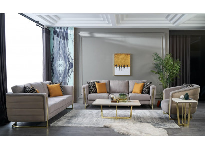 Couch set fabric sofa sofa set upholstered sofa gray modern set 3-piece