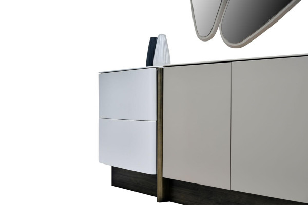 Dresser set with mirror cabinet modern bedroom set white
