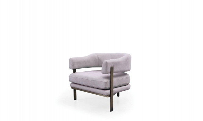 Armchair Single-Seater Fabric Living Room Modern Gray Upholstered Seat Chair
