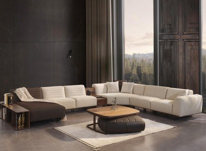 Luxury U-Shaped Corner Sofa Upholstered Sofa Couch Living Room Furniture Textile New Furnishings