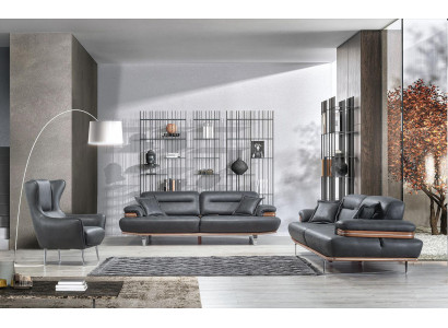 Designer living room set 3-piece three-seater sofa furnishing modern armchair