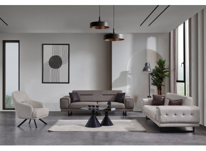 Living room sofas complete luxury 2x three-seater sofa modern armchair furnishings