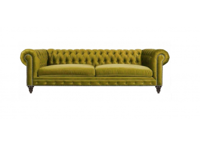 Yellow Living Room Modern Chesterfield Three-Seater Creative Furniture Textile Fabric xxl