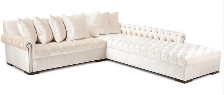 White corner sofa couch fabric Chesterfield design couches upholstered sofas luxury furniture