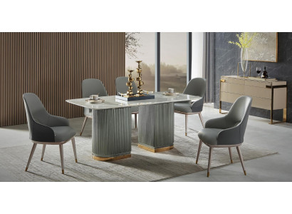 Design set of 6 chairs, armchair, upholstered, dining room chairs, leather, new armchair