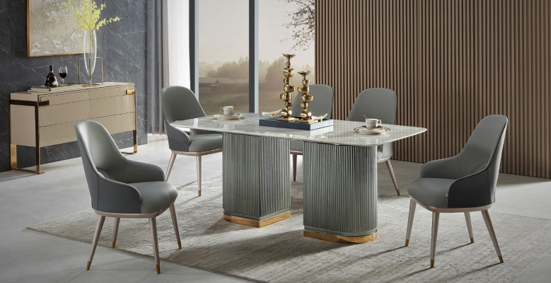 Design set of 6 chairs, armchair, upholstered, dining room chairs, leather, new armchair