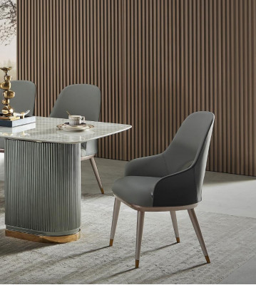 Design set of 6 chairs, armchair, upholstered, dining room chairs, leather, new armchair