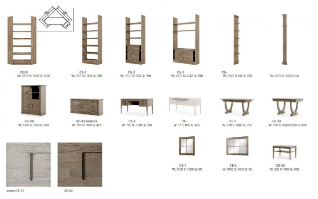 Chest of drawers with mirror XXL sideboard wood new dresser 2-piece wood set