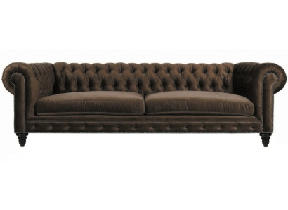 Chesterfield Brown New Living Room Modern Three-Seater Creative Furniture Textile Fabric