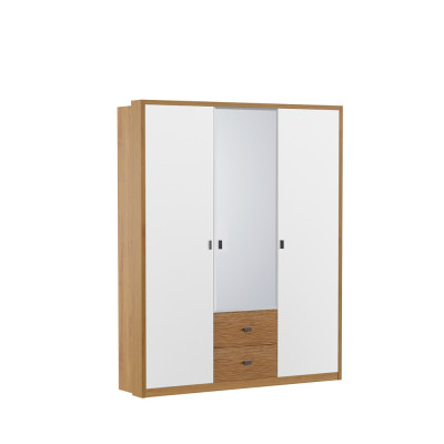 Design bedroom wardrobe closets modern cabinets wood 3-door mirror