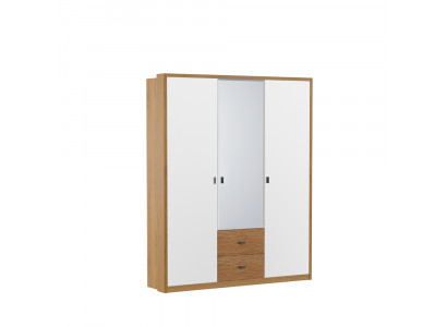 Design bedroom wardrobe closets modern cabinets wood 3-door mirror