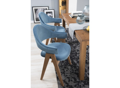 Set of 4 luxury design upholstered solid wood chairs for seating office dining room