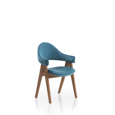 Set of 4 luxury design upholstered solid wood chairs for seating office dining room