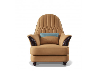 Armchair Design Couch Sofa Seat Luxury Brown New Relax Leather Lounge Club Upholstery