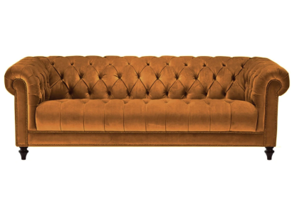 Chesterfield Original Velvet Three-Seater Fabric Design Couches Upholstery Sofa Sofas