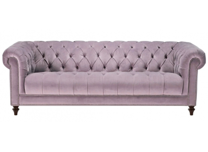 Purple three-seater fabric Chesterfield design couches upholstered sofas original velvet