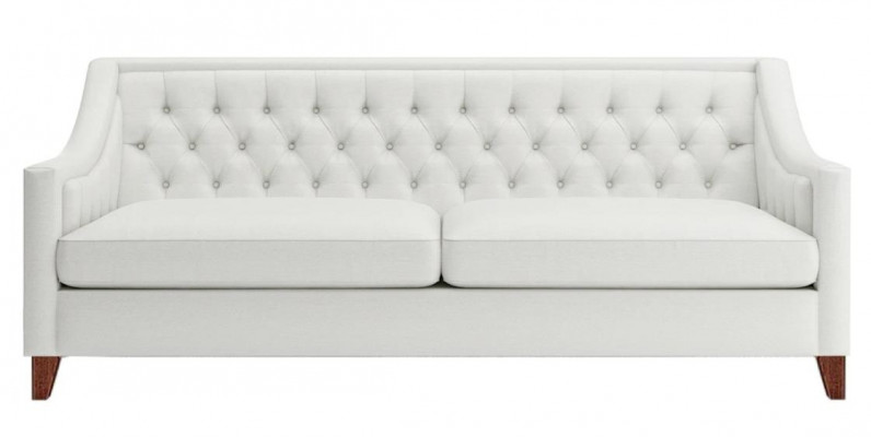 White Three-Seater Chesterfield Modern Design Couch Textile Sofa New Original Furniture
