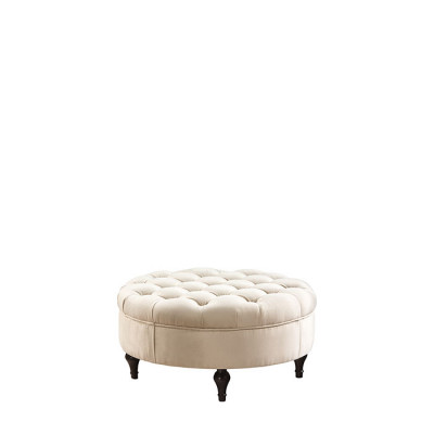Round Chesterfield Upholstered Stool Footstool Ottoman Round Sofa Side New