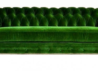Original Chesterfield Three-Seater Modern Design Sofa Green Velvet Furniture Fabric Couch