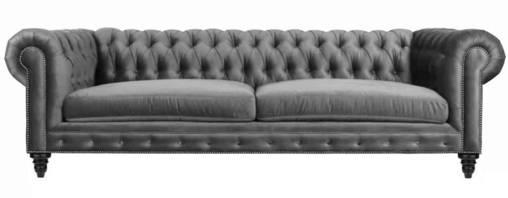 Three-seater Chesterfield Creative Furniture Textile Fabric Grey New Living Room Modern