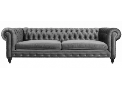 Three-seater Chesterfield Creative Furniture Textile Fabric Grey New Living Room Modern