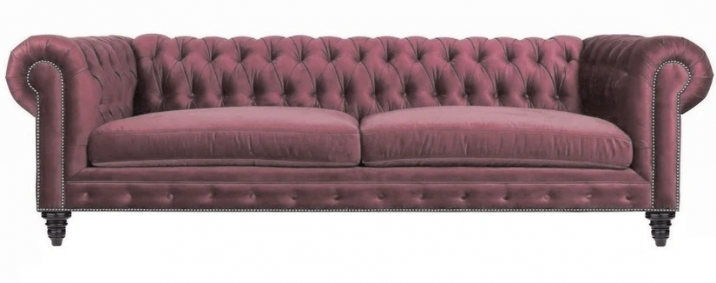 Chesterfield Creative Furniture Textile Fabric Pink Sofa Living Room Modern Three-Seater