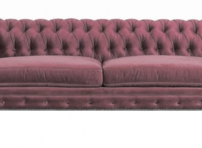 Chesterfield Creative Furniture Textile Fabric Pink Sofa Living Room Modern Three-Seater