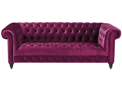 Pink three-seater fabric chesterfield design couches upholstered sofas original new