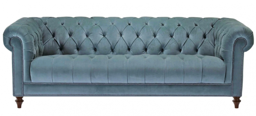 Chesterfield Turkish Design Couch Upholstered Sofa New Three-seater Fabric Living Room