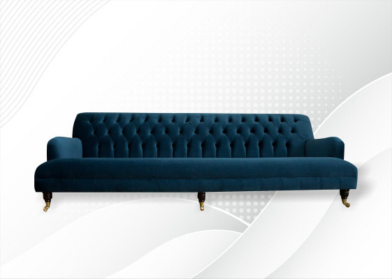 Big Sofa Couch Chesterfield 250cm Upholstered Sofas 4-seater Leather Fabric Turquoise