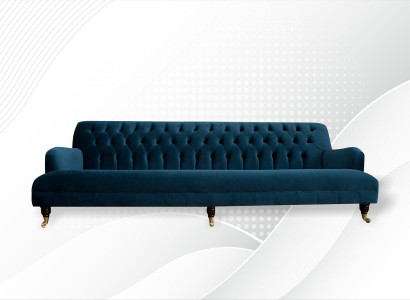 Big Sofa Couch Chesterfield 250cm Upholstered Sofas 4-seater Leather Fabric Turquoise