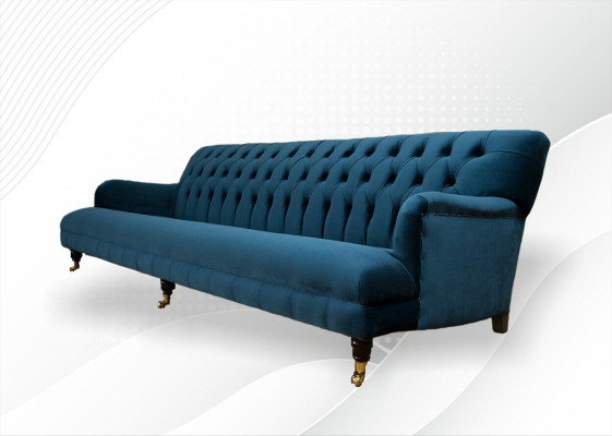 Big Sofa Couch Chesterfield 250cm Upholstered Sofas 4-seater Leather Fabric Turquoise