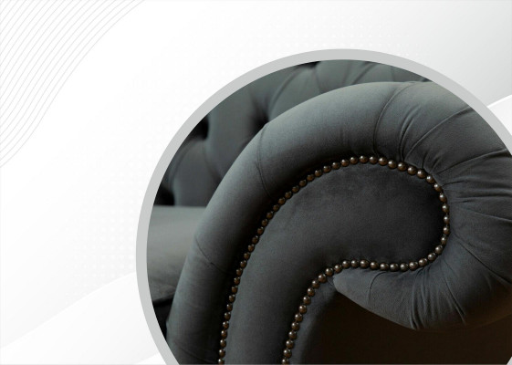 XXL Chesterfield Sofa 4-seater Couch Upholstery Seating Set Leather Textile