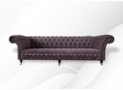 XXL Big Sofa Couch Chesterfield 265cm Upholstered Sofa 4-Seater Leather