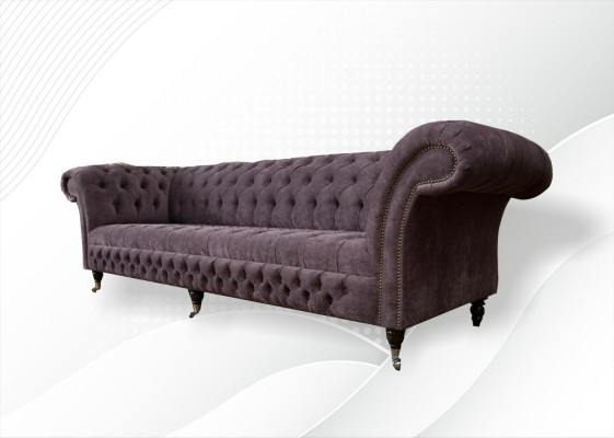XXL Big Sofa Couch Chesterfield 265cm Upholstered Sofa 4-Seater Leather