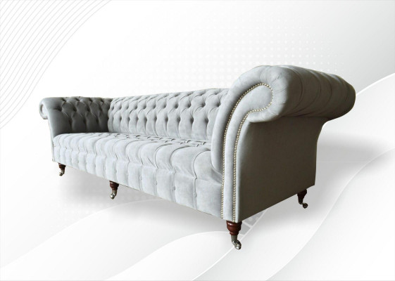 Gray big sofa couch Chesterfield 265cm upholstery sofas 4-seater leather